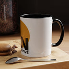 Accent Coffee Mug — "Focus On The Positive" Motivational Mug