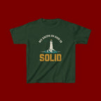 Kids T-Shirt — “My Faith in God is Solid” Lighthouse Christian Tee
