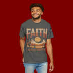 Faith Can Move Mountains T-Shirt — Retro Desert Inspirational Tee