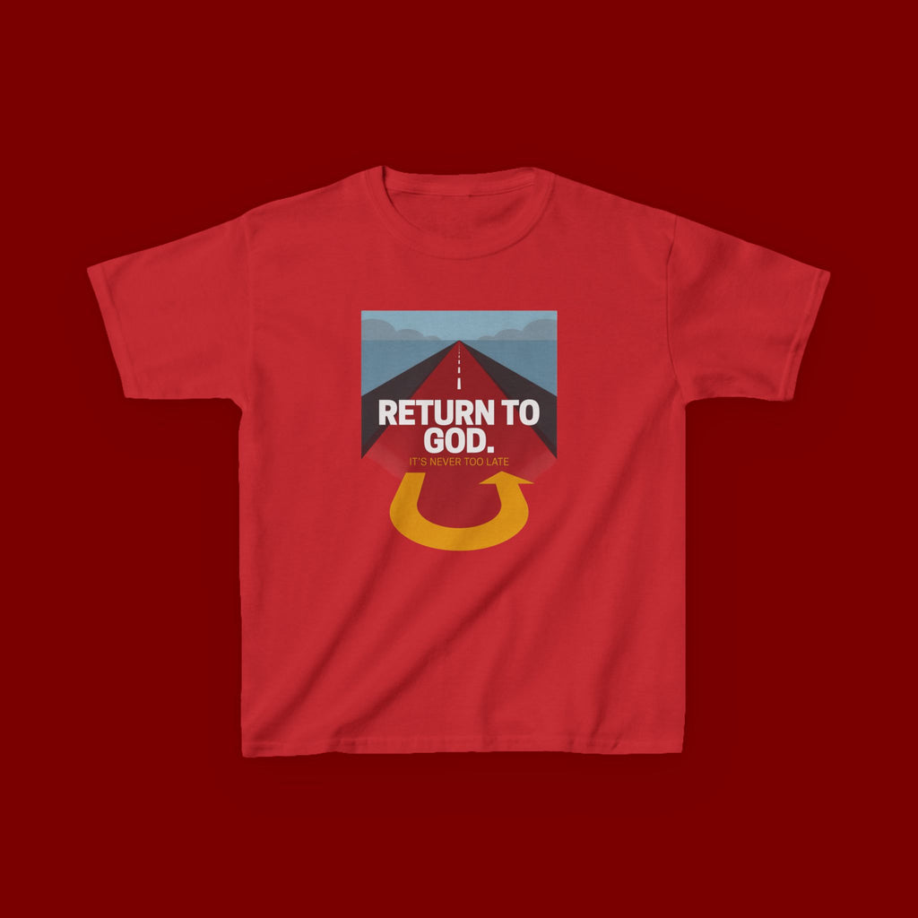 Kids Tee - "Return to God" Roadway Graphic Religious Youth Shirt