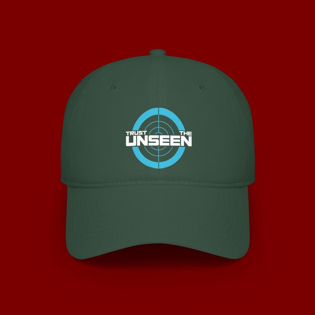 Trust The Unseen Target Logo Baseball Cap — Low Profile Red Hat