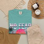 No Fear, No Excuses T-Shirt — Retro Sunset Palm Graphic Tee