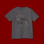 Faith Over Fear Kids T‑Shirt — Floral Inspirational Tee for Boys & Girls