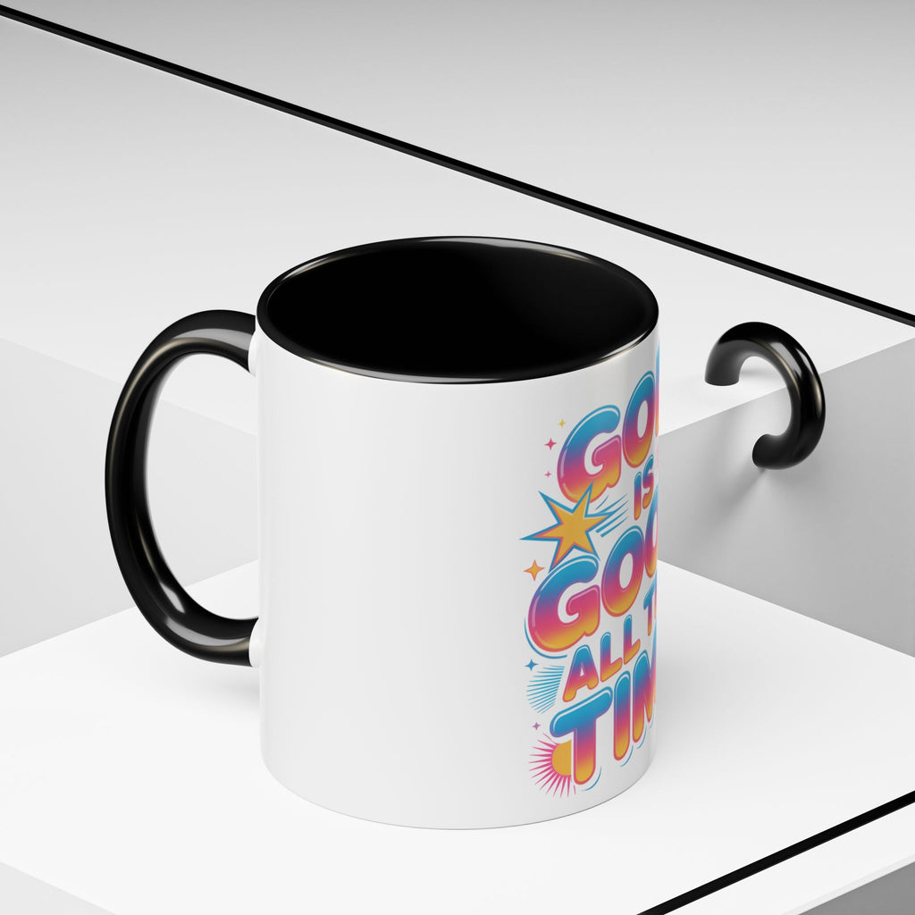 God Is Good All The Time Accent Coffee Mug — Inspirational Christian Coffee Cup (11/15oz)