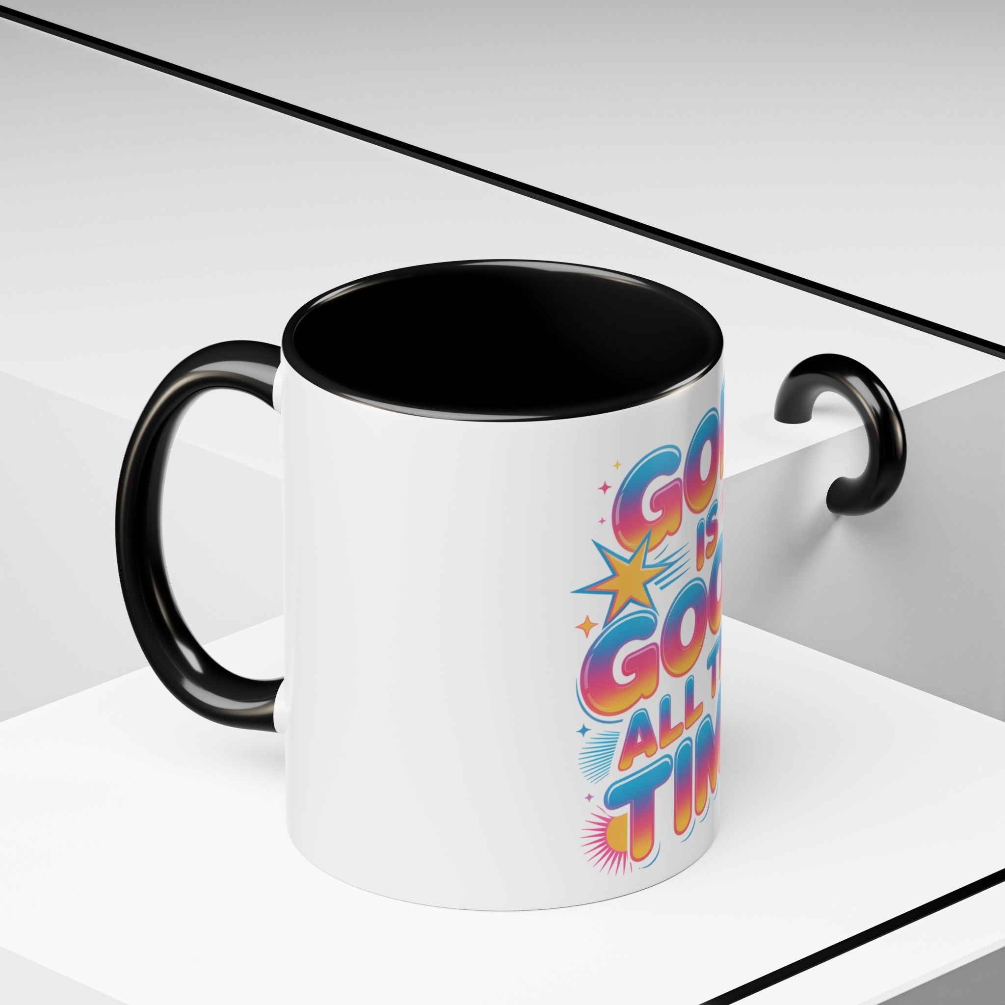 God Is Good All The Time Accent Coffee Mug — Inspirational Christian Coffee Cup (11/15oz)