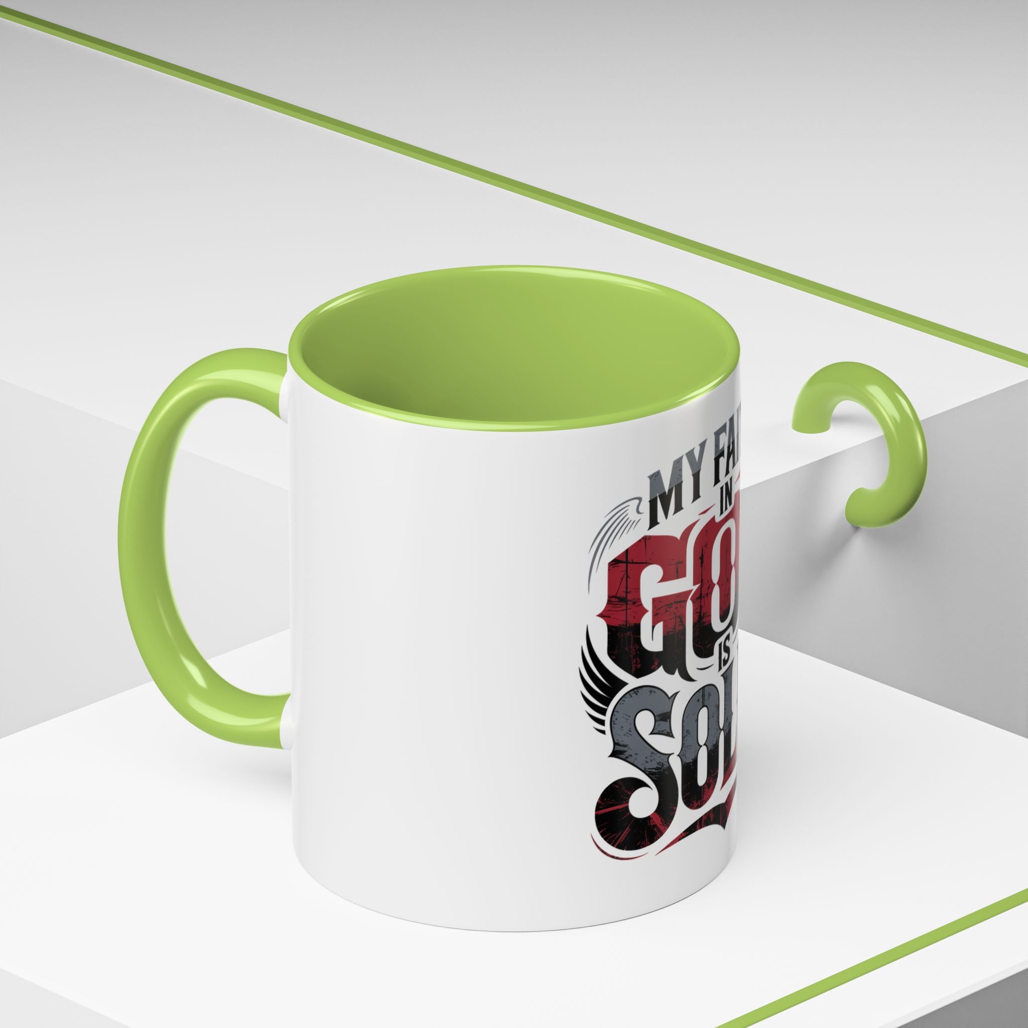 Faith Mug - "My Faith in God is Solid" Christian Coffee Cup (11/15oz)