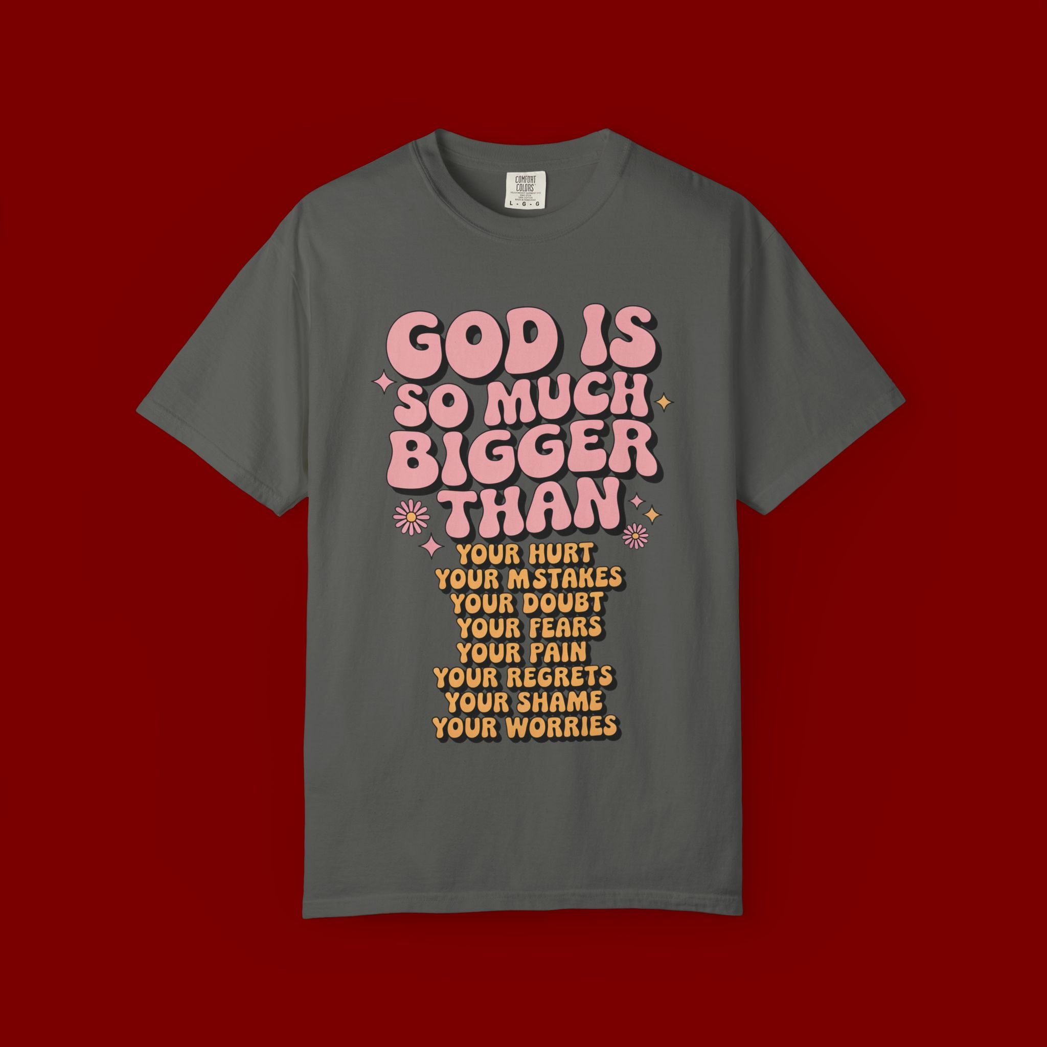 God Is So Much Bigger Tee — Retro Faith Graphic T-Shirt