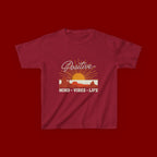Kids T-Shirt - "Positive" Retro Sunrise Tee (Mind • Vibes • Life)