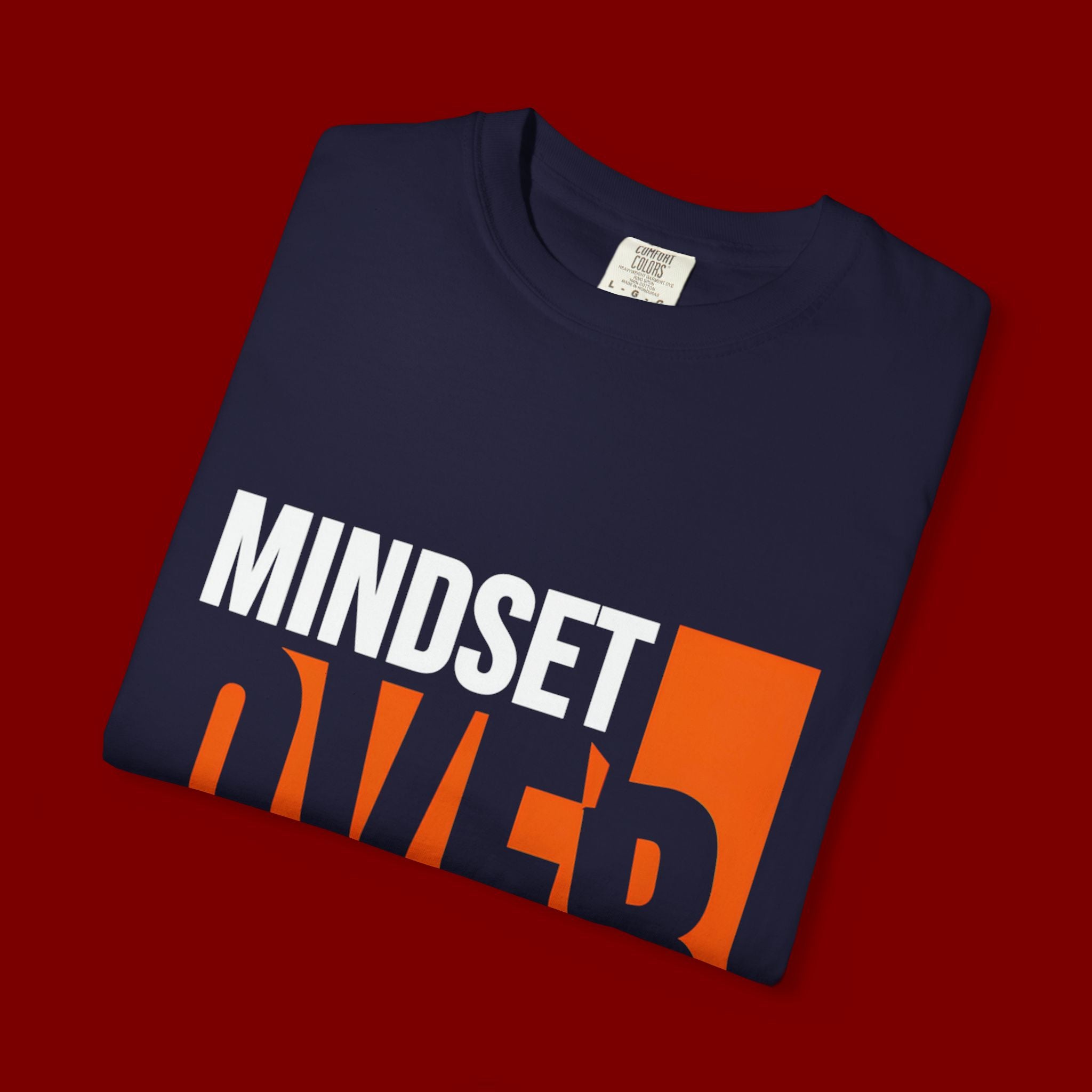 OVER Block Graphic T-Shirt — Bold Orange Minimalist Tee