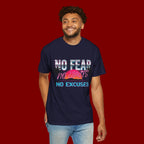 No Fear, No Excuses T-Shirt — Retro Sunset Palm Graphic Tee