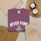 T-Shirt — "Never Panic Just Pray" Anchor Christian Faith Tee