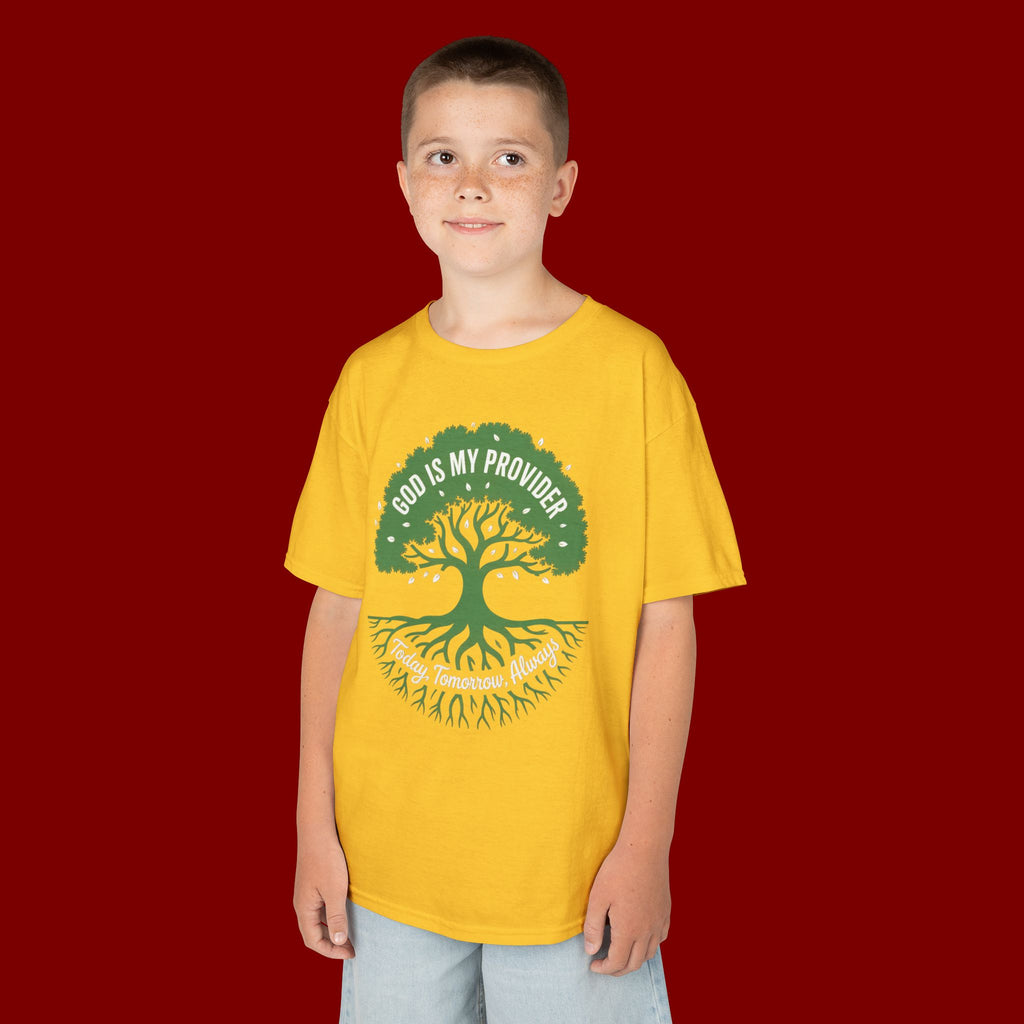 Kids Tee — "God Is My Provider" Tree of Faith Christian Shirt