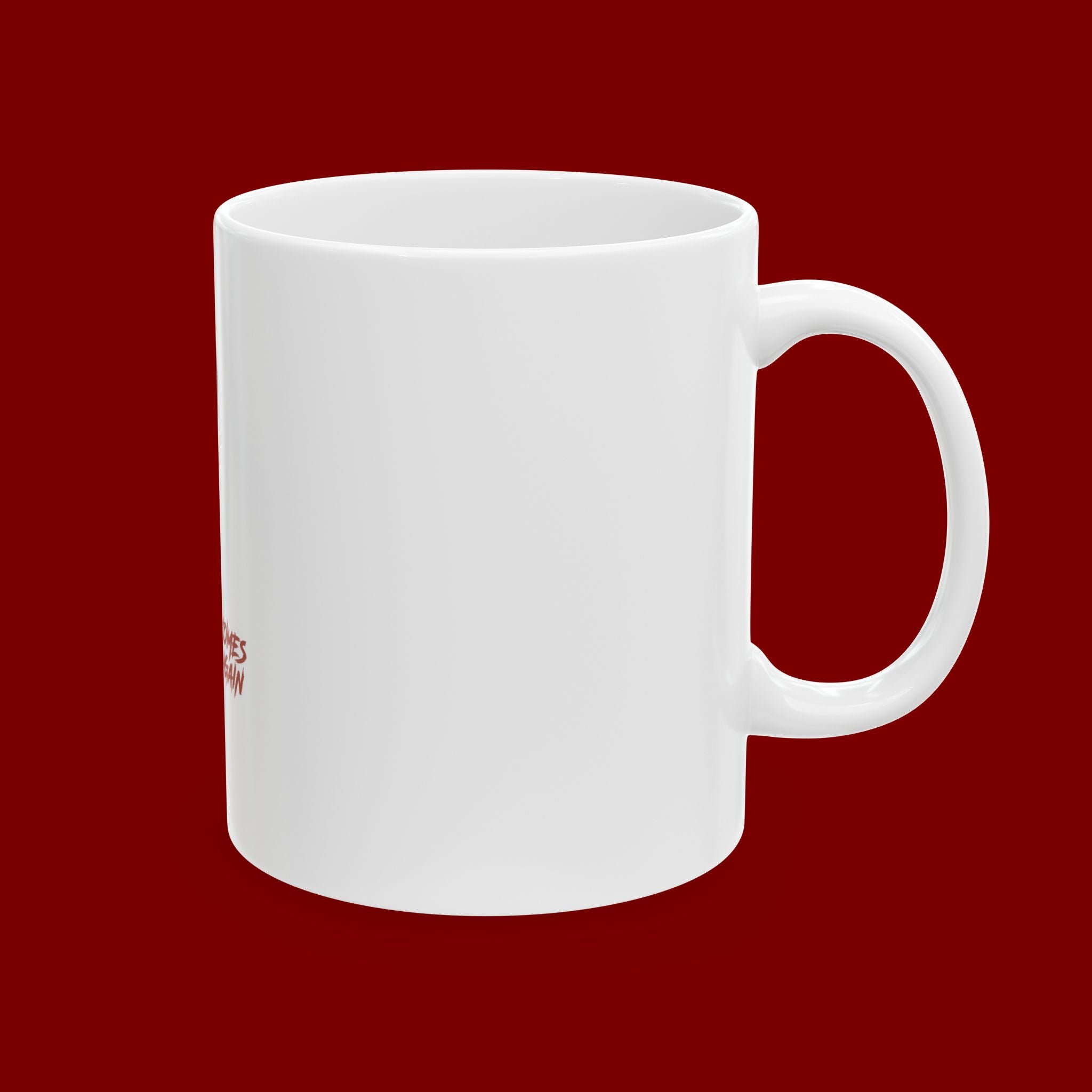 Time Never Comes Again Ceramic Mug — Matchstick Smoke Graphic Coffee Cup