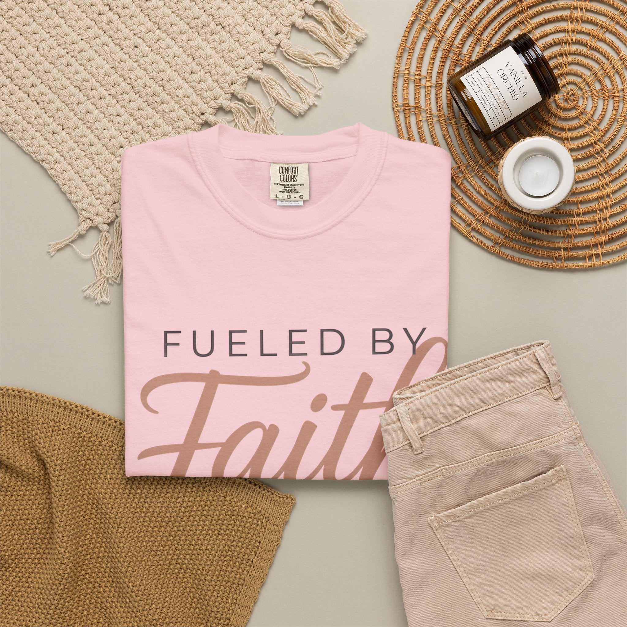 Fueled by Faith Not Fear T-Shirt — Inspirational Christian Graphic Tee