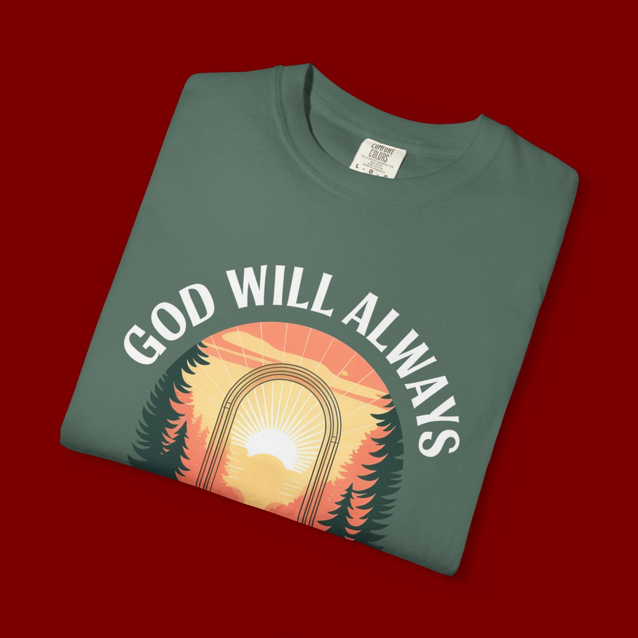 Make a Way Christian T-Shirt — 'God Will Always Make a Way' Sunset Faith Tee