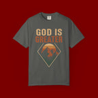 God Is Greater Mountain T-Shirt — Christian Faith Graphic Tee
