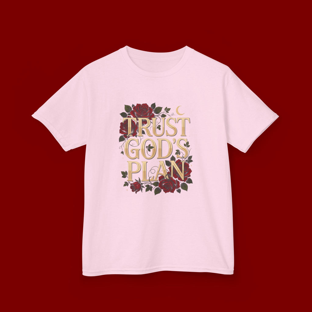Kids Tee — "Trust God's Plan" Floral Faith T‑Shirt