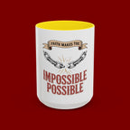 Accent Coffee Mug — "Faith Makes the Impossible Possible" Inspirational Ceramic Mug