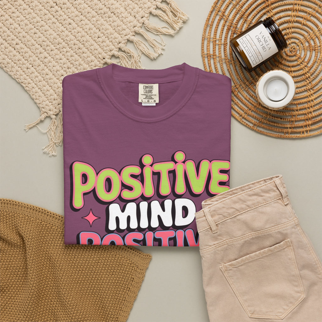 Positive Mind Positive Vibes Positive Life T-Shirt — Retro Smile Graphic Tee