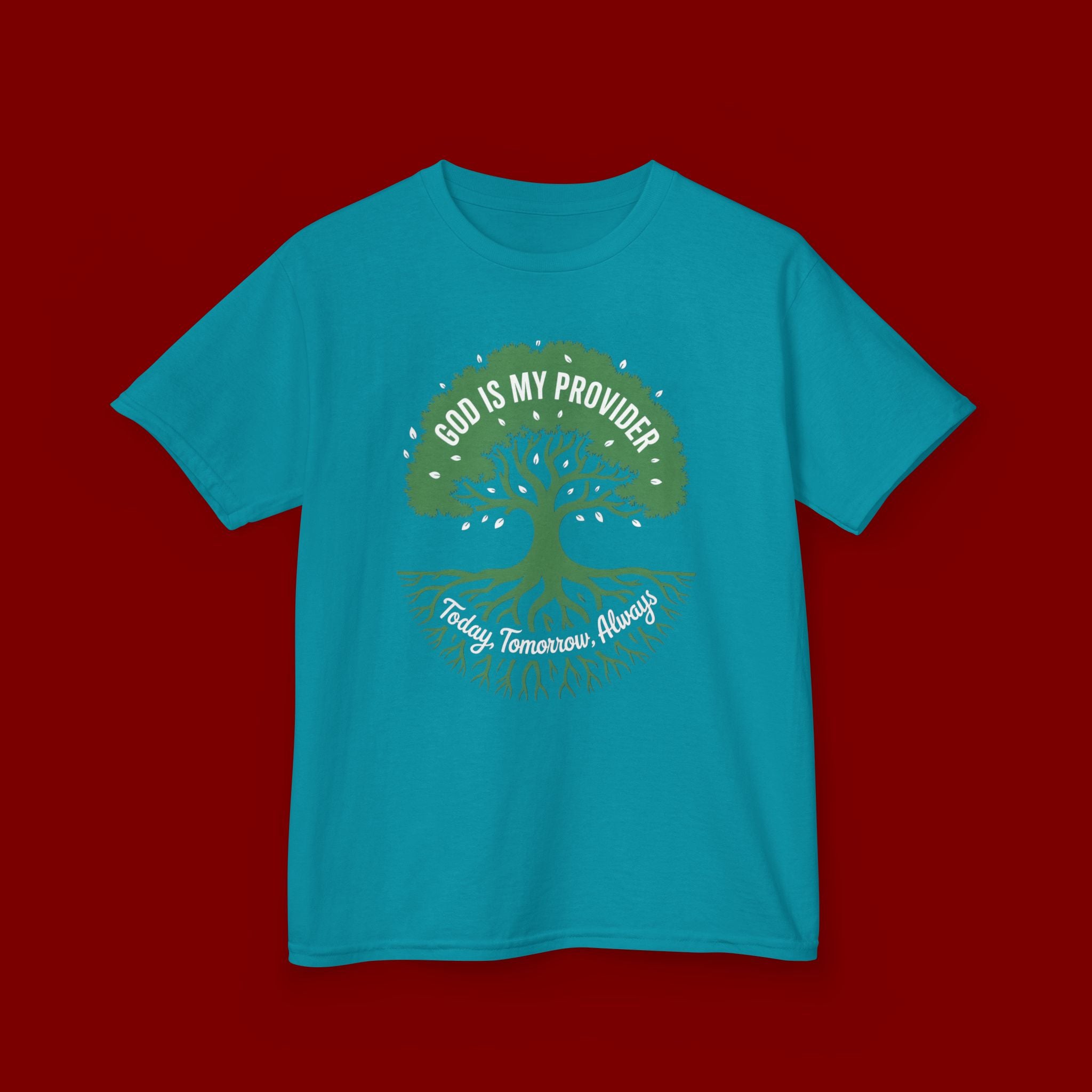 Kids Tee — "God Is My Provider" Tree of Faith Christian Shirt
