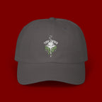 Dad Cap — Minimal Green Plant Drip Embroidered Hat