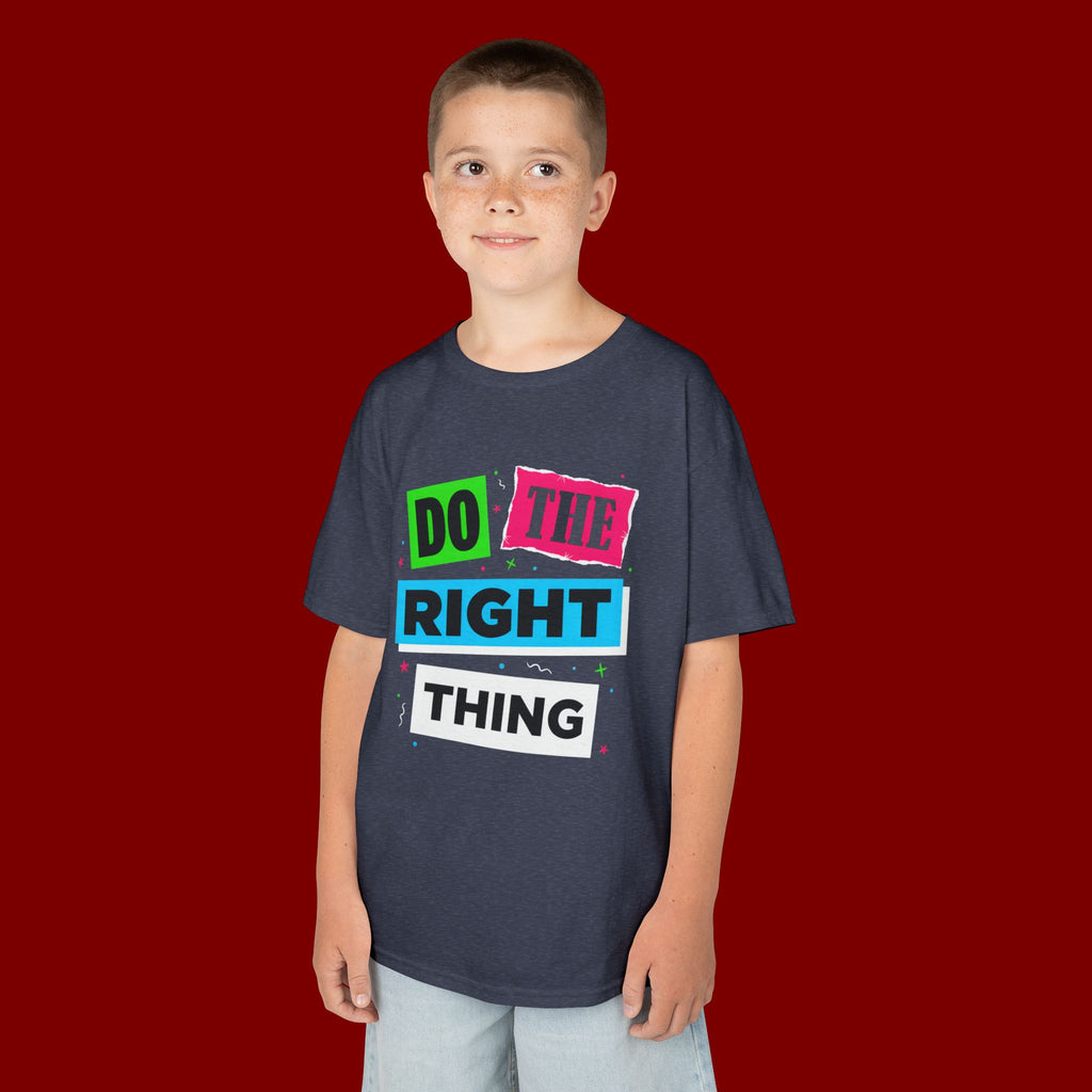 Kids Tee - "Do The Right Thing" Bold Colorblock Graphic