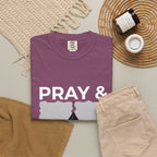 Pray & Never Give Up T-Shirt — Inspirational Christian Mountain Tee