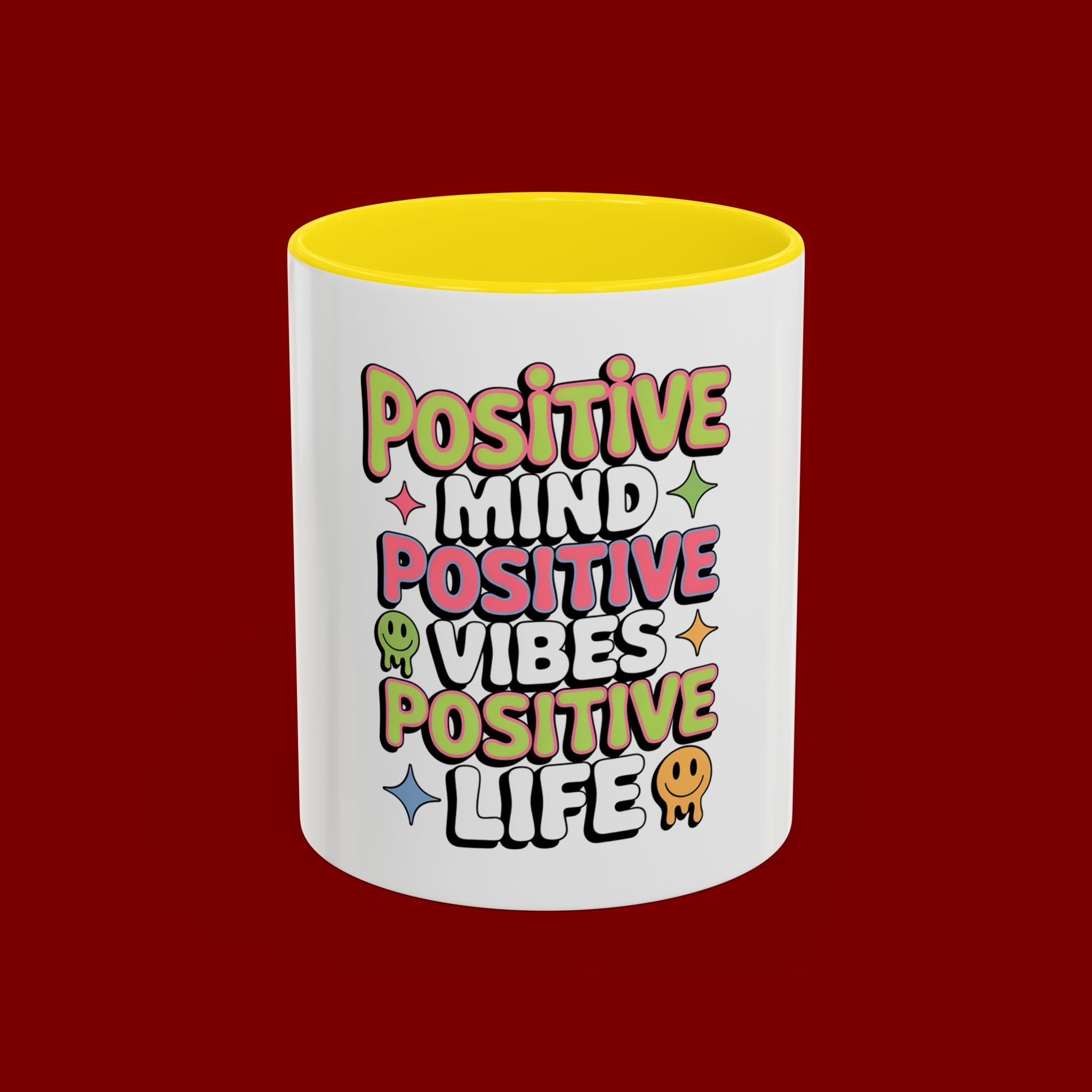Positive Mind Positive Vibes Coffee Mug — Motivational Accent Mug