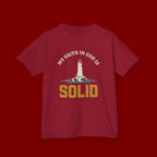 Kids T-Shirt — “My Faith in God is Solid” Lighthouse Christian Tee