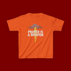Kids Tee — "Prayer Is A Weapon" Lightning Graphic Christian Shirt