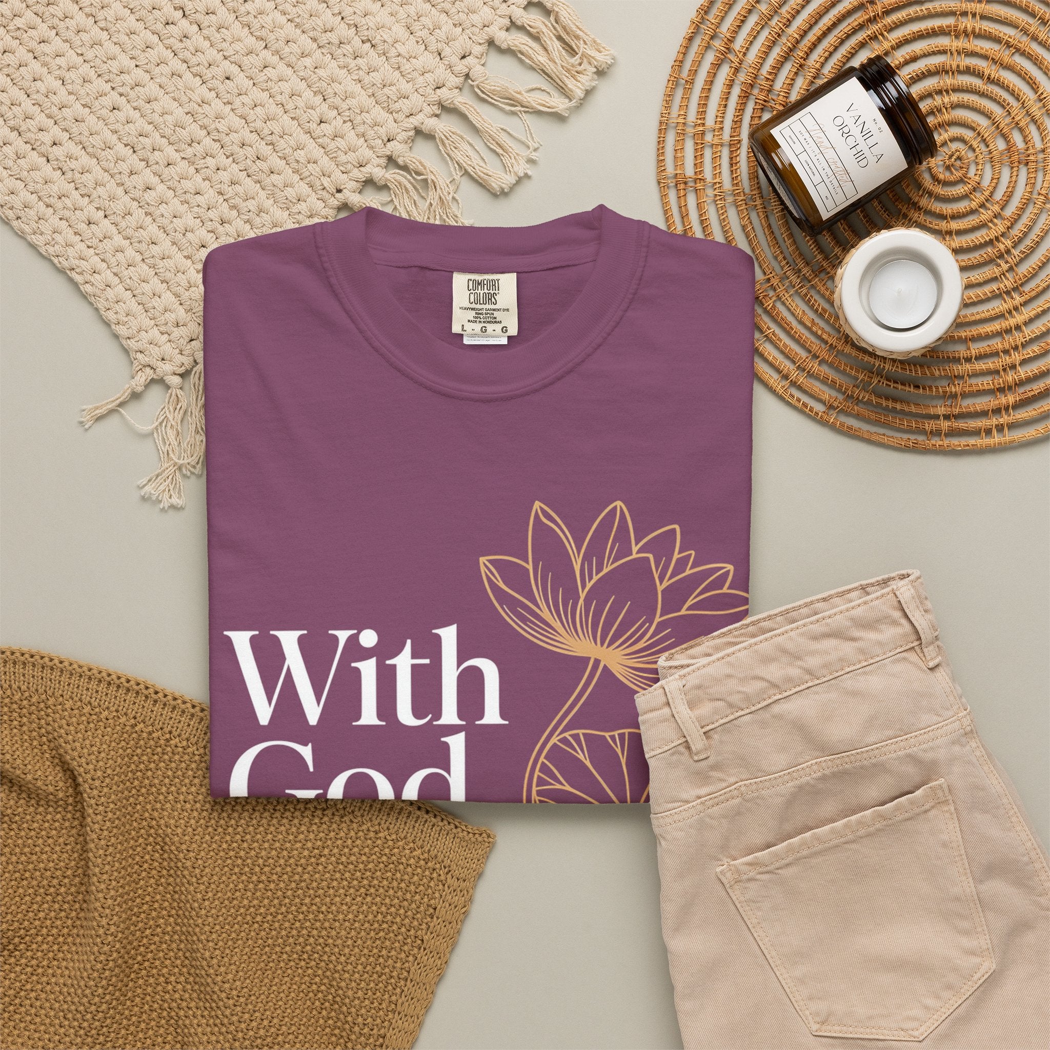 Faith T-Shirt — "With God, every hardship brings ease" Inspirational Christian Tee