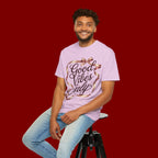 Good Vibes Only T-Shirt — Positive Message Graphic Tee with Ribbon Design