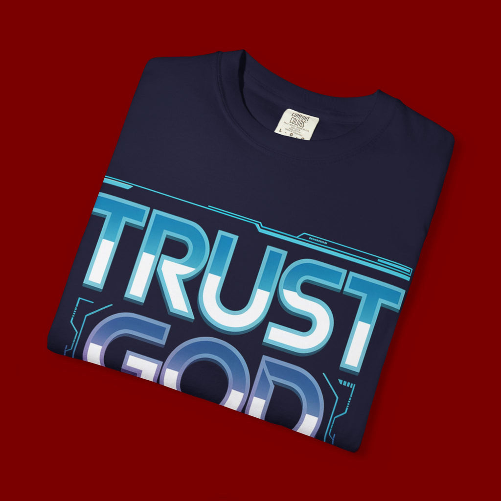 Trust God, Bro. T-Shirt — Retro Gradient Faith Tee