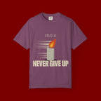 Pray & Never Give Up T‑Shirt — Inspirational Candle Faith Tee