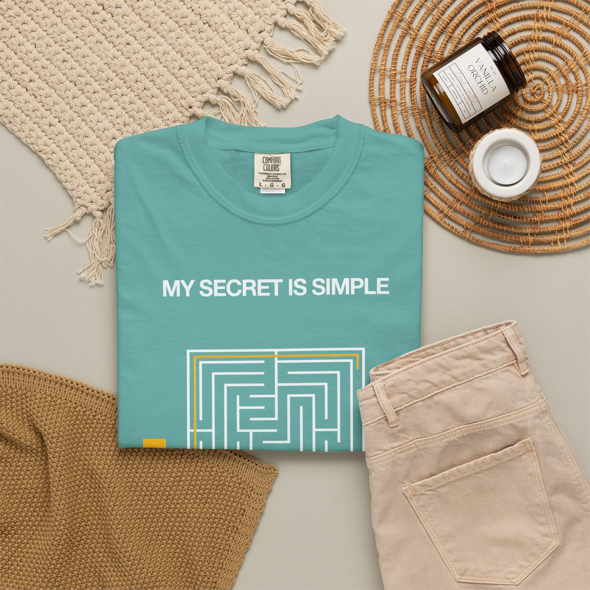 I Pray Maze T-Shirt — "My Secret Is Simple" Christian Faith Tee