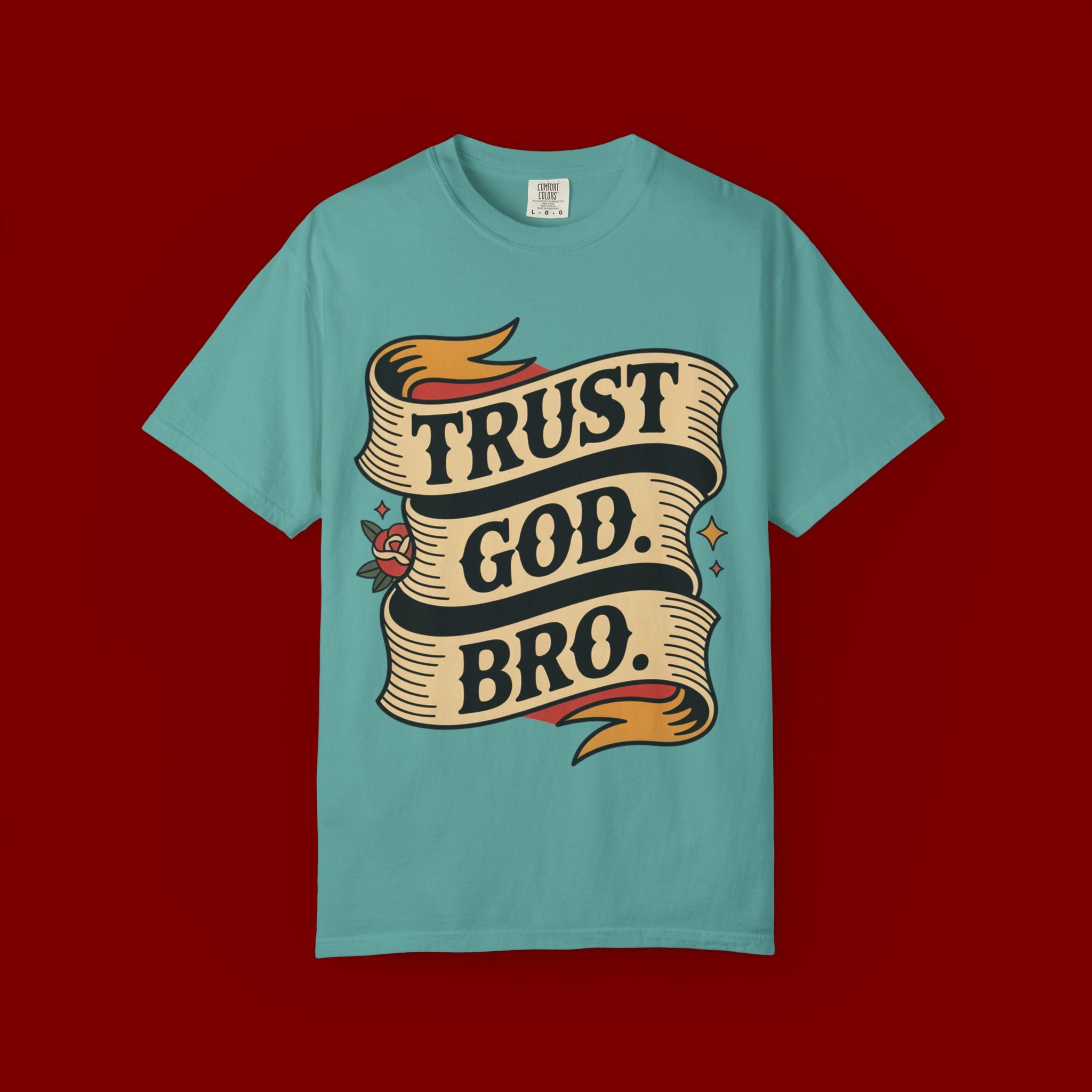 Trust God, Bro T-Shirt — Retro Ribbon Faith Tee