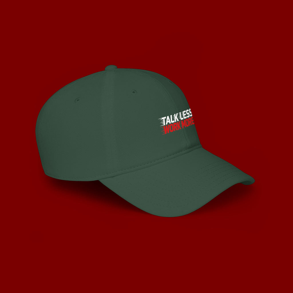 Talk Less Work More Red Low-Profile Baseball Cap