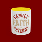 Faith Family Friends Accent Coffee Mug – Inspirational Religious Gift (11/15oz)