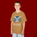 Kids Tee — “When God Steps In, Miracles Happen” Wave Heart Faith Shirt