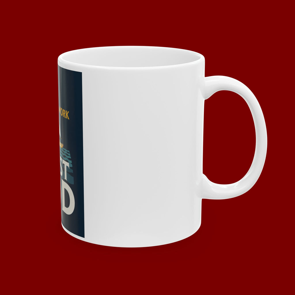 Trust God Sailboat Mug — "Pray, Work, Trust God" Inspirational Ceramic Coffee Cup (11oz/15oz)