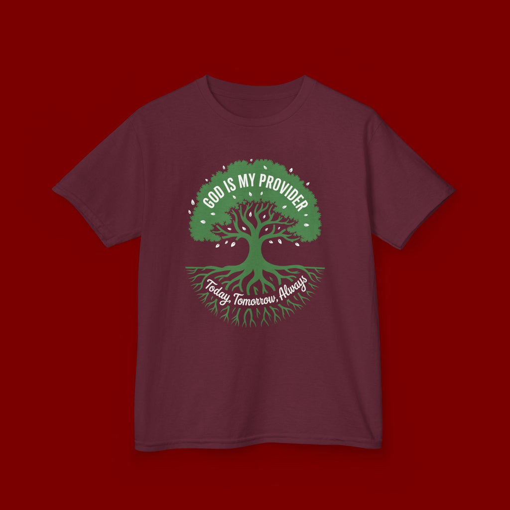 Kids Tee — "God Is My Provider" Tree of Faith Christian Shirt