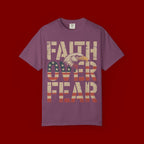 Faith Over Fear T-Shirt — Patriotic Eagle Graphic Tee