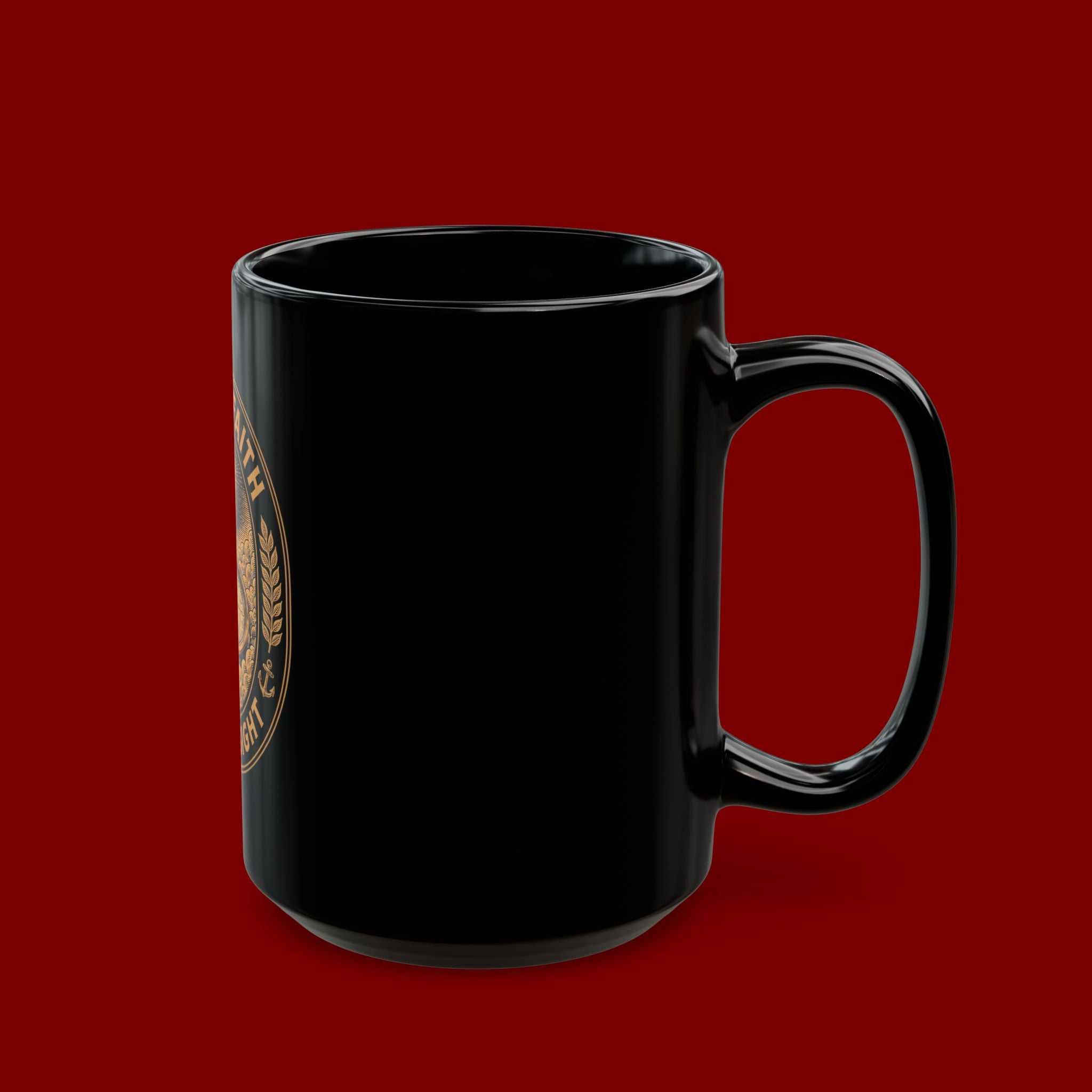 Live by Faith Black Mug — Inspirational Christian Coffee Cup ("Live by Faith Not by Sight")