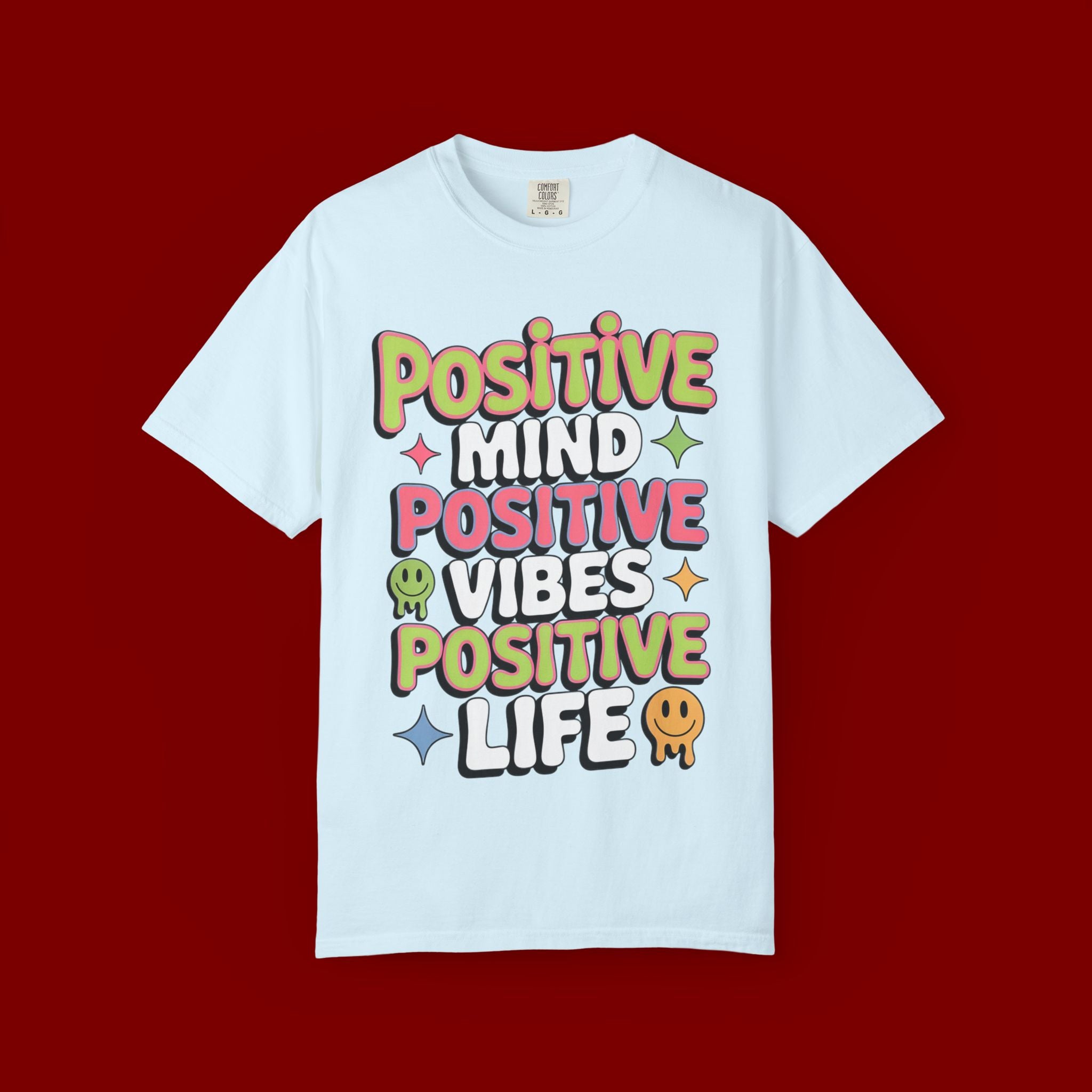 Positive Mind Positive Vibes Positive Life T-Shirt — Retro Smile Graphic Tee