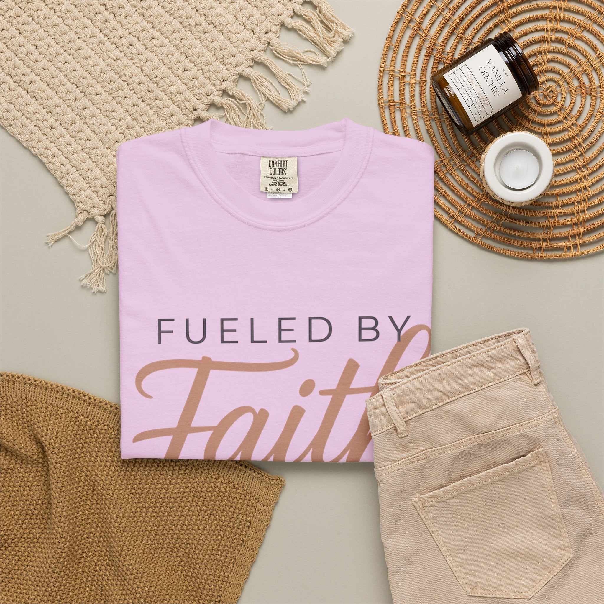 Fueled by Faith Not Fear T-Shirt — Inspirational Christian Graphic Tee