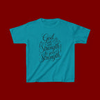 Kids T‑Shirt — "God Will Add Strength to Your Strength" Inspirational Faith Tee