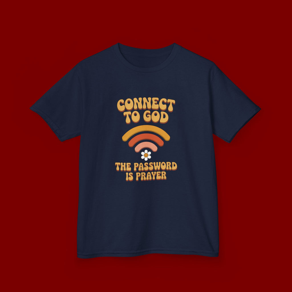 Kids Tee - "Connect to God" WiFi Prayer Graphic Shirt