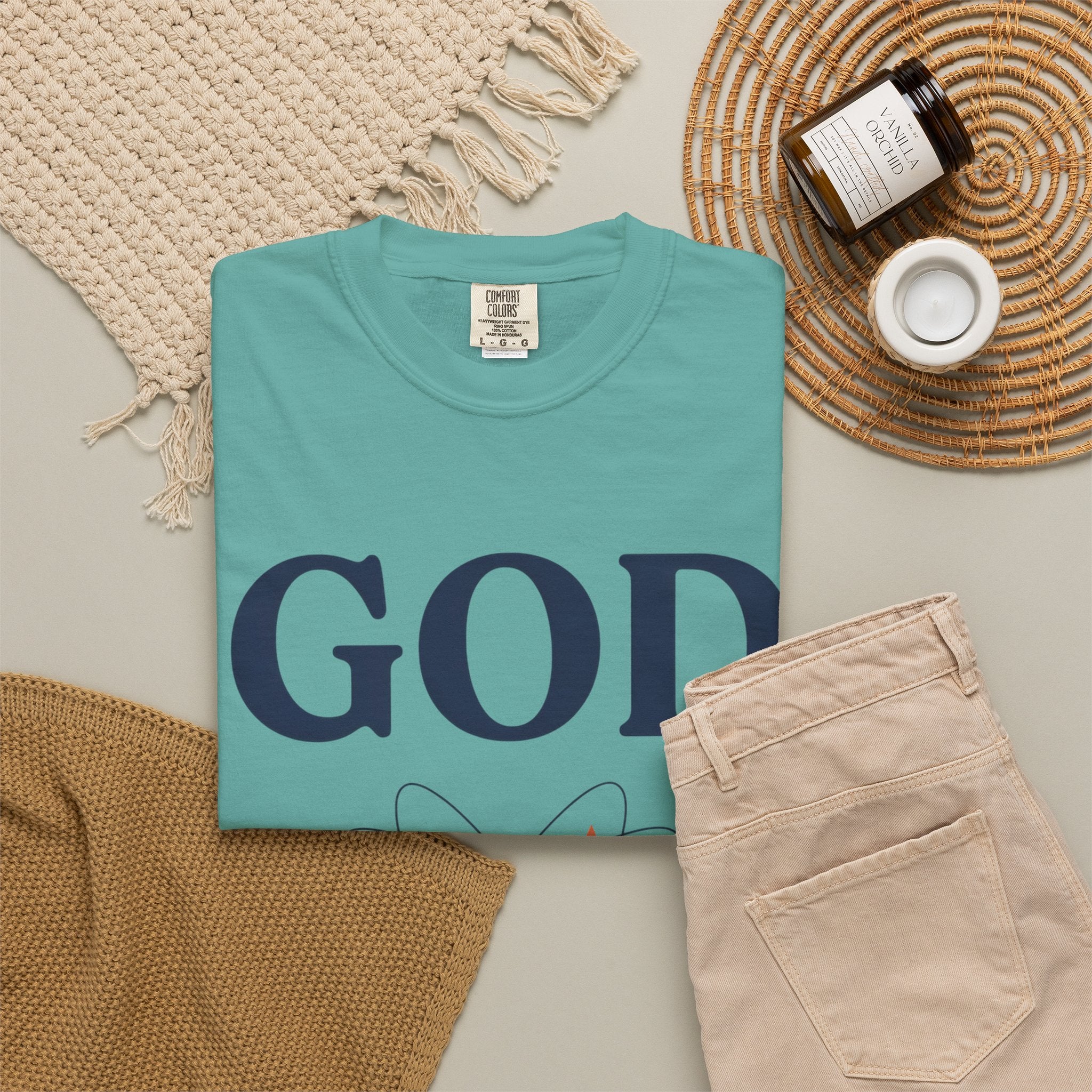God Above All Things T-Shirt — Faith Graphic Tee with Cosmic Design