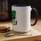Accent Coffee Mug — "Fueled by Faith Not Fear" Inspirational Ceramic Mug (11/15 oz)