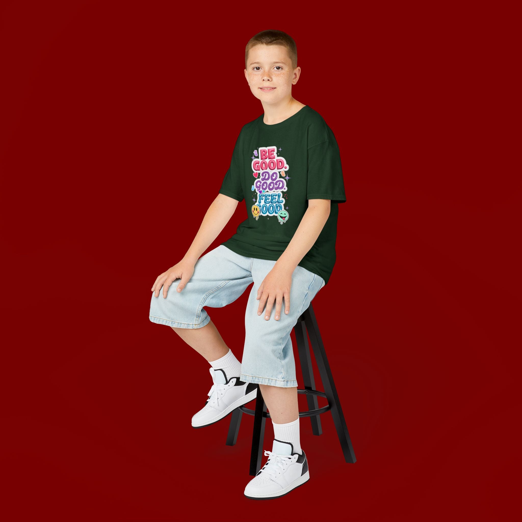 Kids Tee — "Be Good, Do Good, Feel Good" Positive Message Shirt
